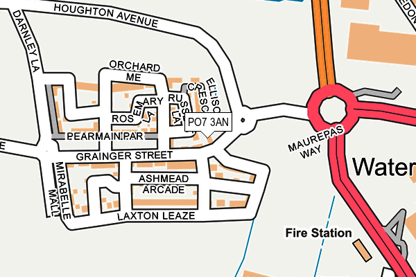 PO7 3AN map - OS OpenMap – Local (Ordnance Survey)