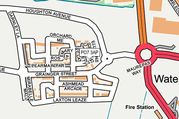 PO7 3AP map - OS OpenMap – Local (Ordnance Survey)