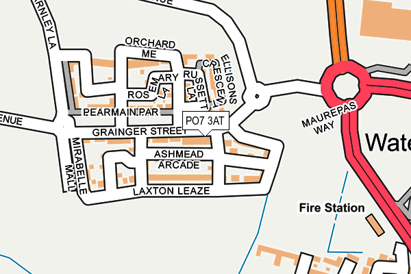 PO7 3AT map - OS OpenMap – Local (Ordnance Survey)