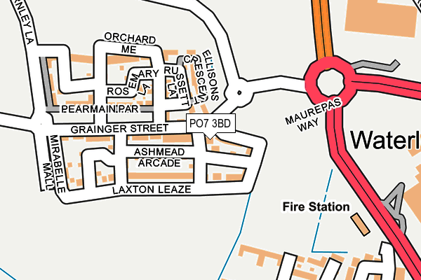 PO7 3BD map - OS OpenMap – Local (Ordnance Survey)