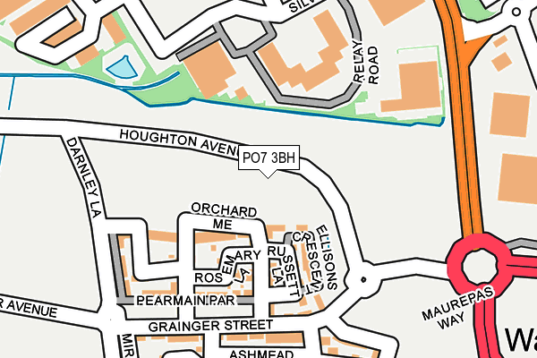 PO7 3BH map - OS OpenMap – Local (Ordnance Survey)