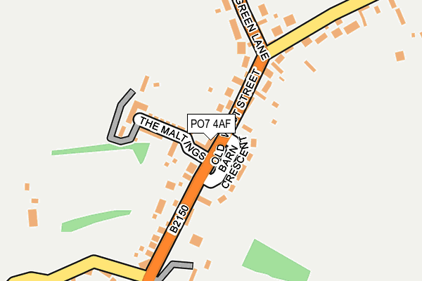 PO7 4AF map - OS OpenMap – Local (Ordnance Survey)