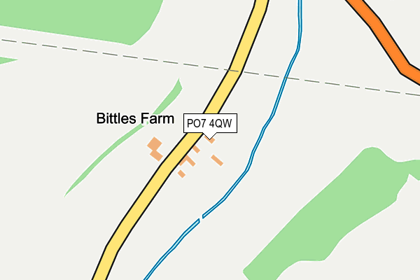 PO7 4QW map - OS OpenMap – Local (Ordnance Survey)