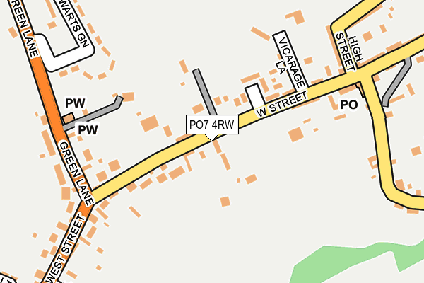PO7 4RW map - OS OpenMap – Local (Ordnance Survey)