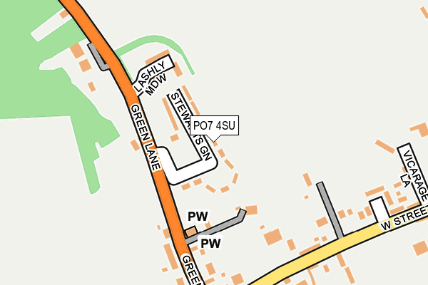 PO7 4SU map - OS OpenMap – Local (Ordnance Survey)