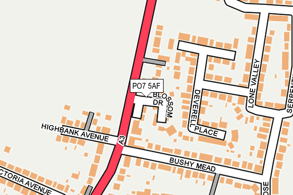 PO7 5AF map - OS OpenMap – Local (Ordnance Survey)