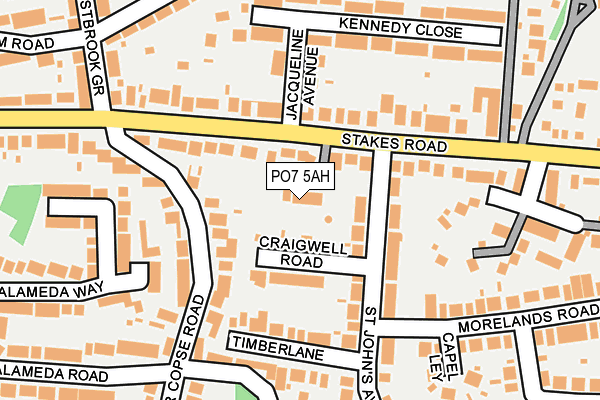 PO7 5AH map - OS OpenMap – Local (Ordnance Survey)