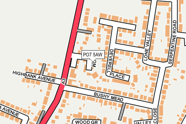 PO7 5AW map - OS OpenMap – Local (Ordnance Survey)