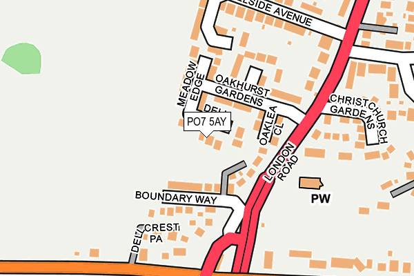 PO7 5AY map - OS OpenMap – Local (Ordnance Survey)