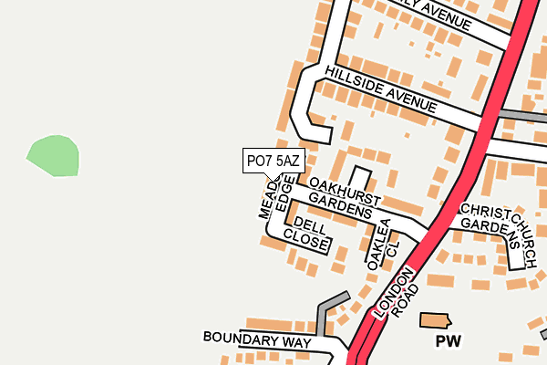 PO7 5AZ map - OS OpenMap – Local (Ordnance Survey)
