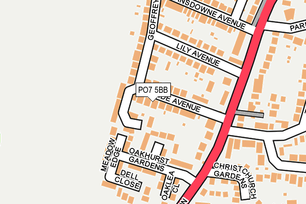 PO7 5BB map - OS OpenMap – Local (Ordnance Survey)