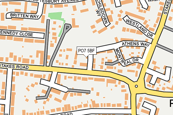 PO7 5BF map - OS OpenMap – Local (Ordnance Survey)