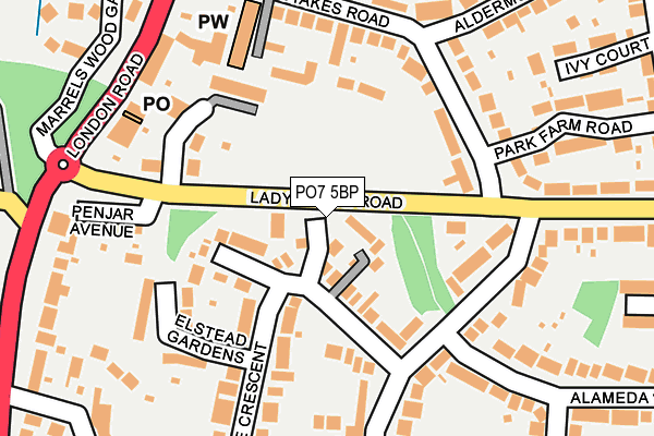 PO7 5BP map - OS OpenMap – Local (Ordnance Survey)