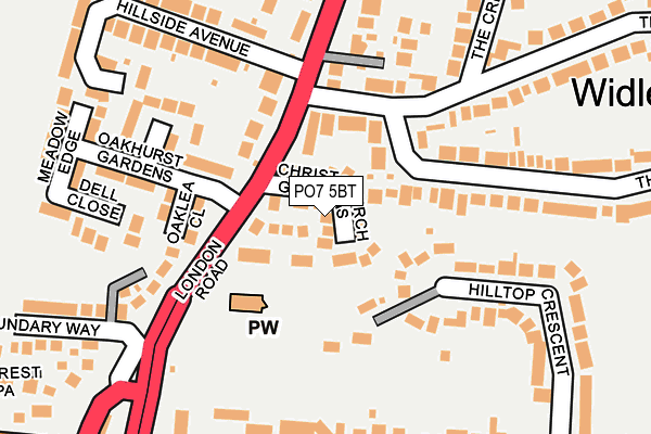 PO7 5BT map - OS OpenMap – Local (Ordnance Survey)