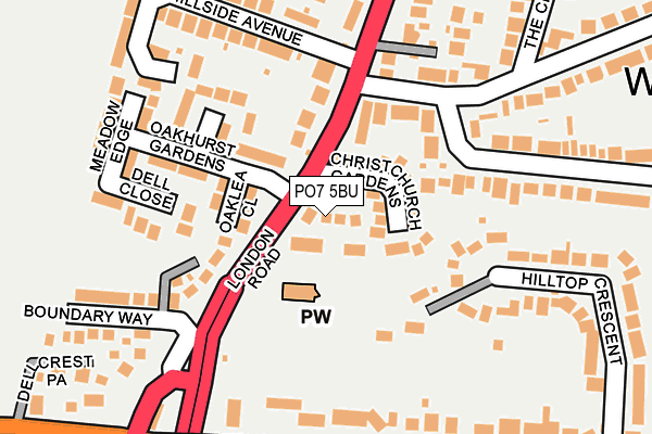 PO7 5BU map - OS OpenMap – Local (Ordnance Survey)