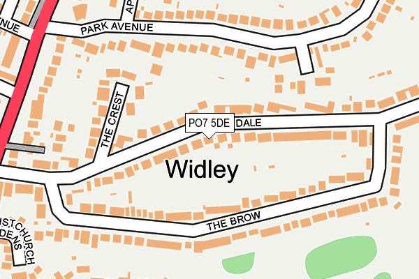 PO7 5DE map - OS OpenMap – Local (Ordnance Survey)