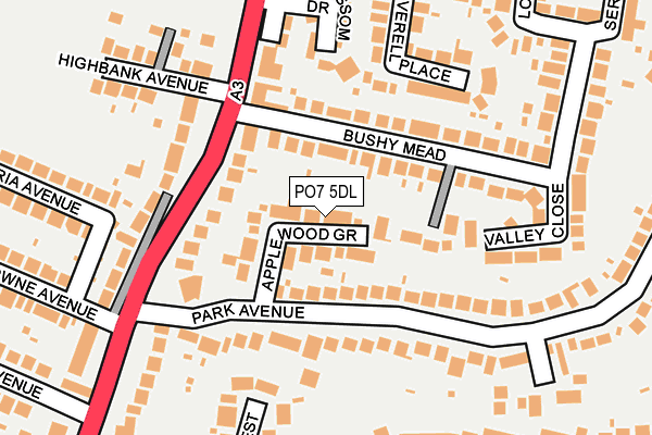 PO7 5DL map - OS OpenMap – Local (Ordnance Survey)