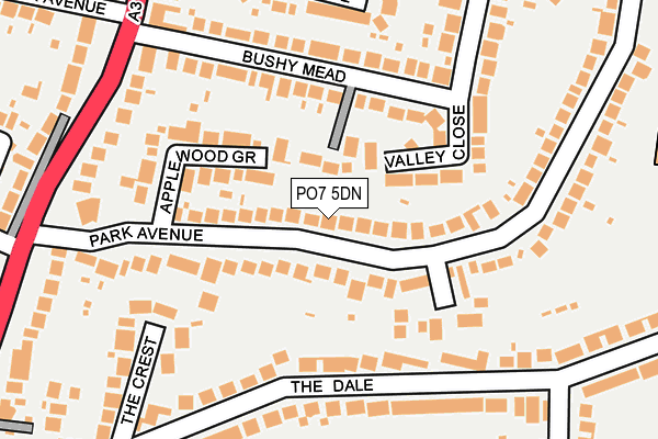 PO7 5DN map - OS OpenMap – Local (Ordnance Survey)