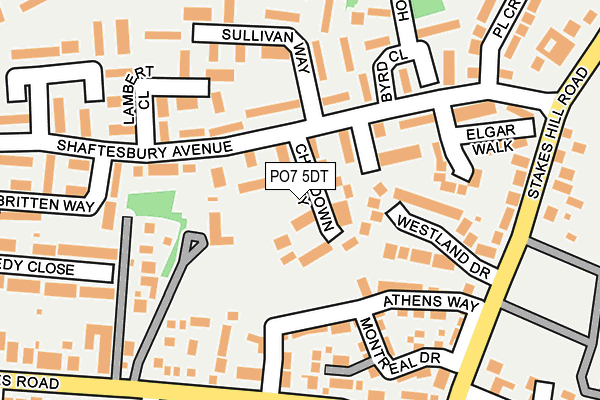 PO7 5DT map - OS OpenMap – Local (Ordnance Survey)