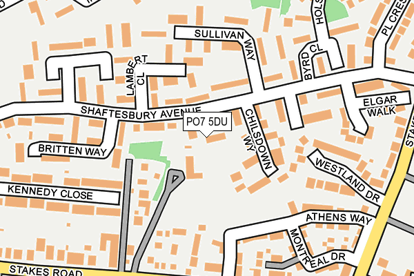 PO7 5DU map - OS OpenMap – Local (Ordnance Survey)