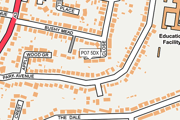 PO7 5DX map - OS OpenMap – Local (Ordnance Survey)