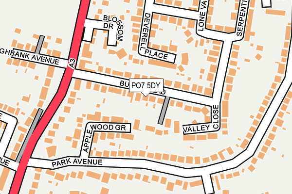 PO7 5DY map - OS OpenMap – Local (Ordnance Survey)