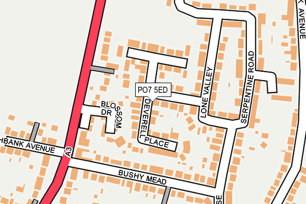 PO7 5ED map - OS OpenMap – Local (Ordnance Survey)
