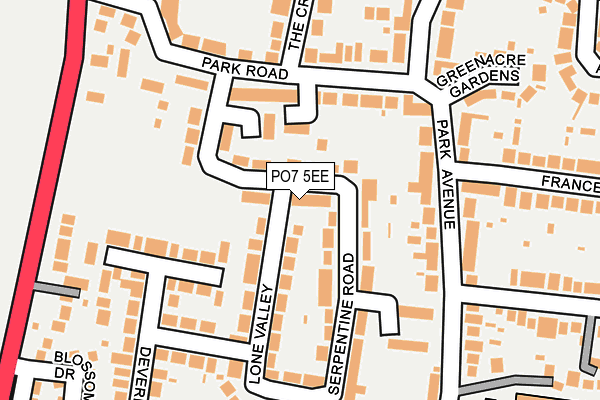 PO7 5EE map - OS OpenMap – Local (Ordnance Survey)