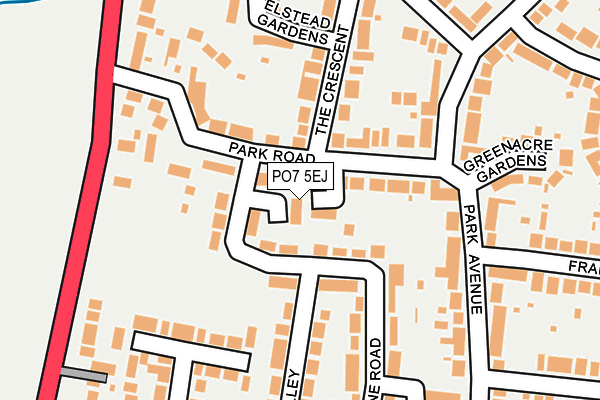PO7 5EJ map - OS OpenMap – Local (Ordnance Survey)