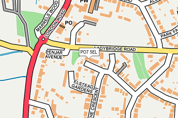 PO7 5EL map - OS OpenMap – Local (Ordnance Survey)