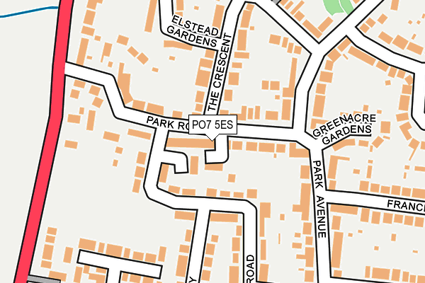 PO7 5ES map - OS OpenMap – Local (Ordnance Survey)