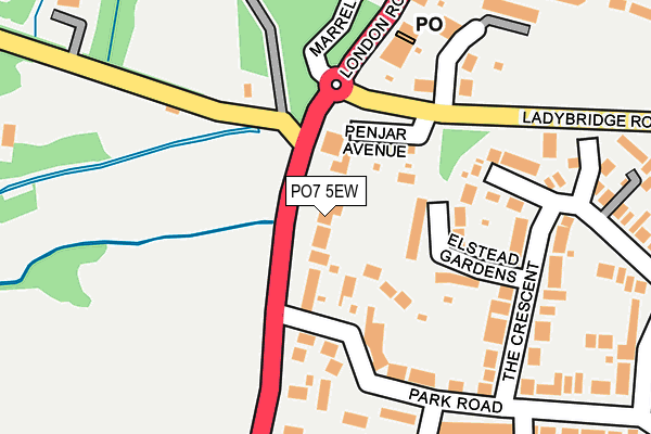 PO7 5EW map - OS OpenMap – Local (Ordnance Survey)