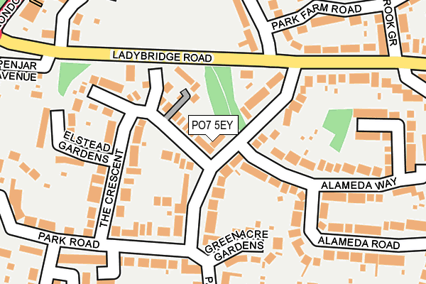 PO7 5EY map - OS OpenMap – Local (Ordnance Survey)