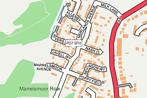 PO7 5FH map - OS OpenMap – Local (Ordnance Survey)