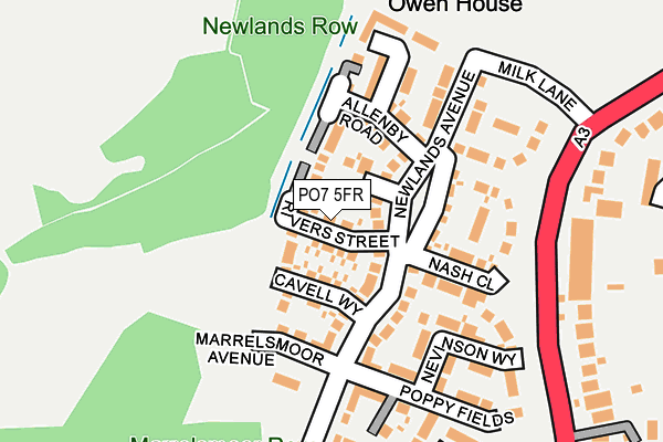 PO7 5FR map - OS OpenMap – Local (Ordnance Survey)