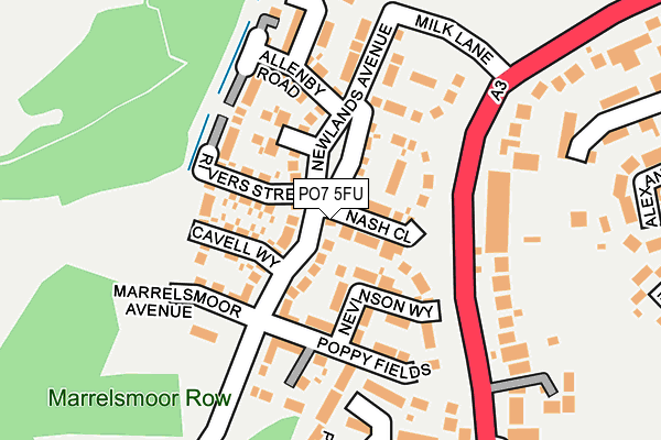 PO7 5FU map - OS OpenMap – Local (Ordnance Survey)