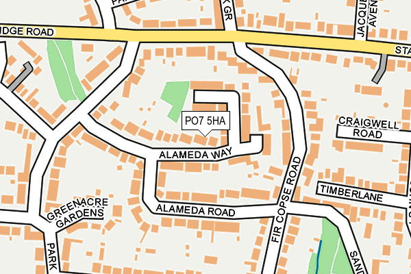 PO7 5HA map - OS OpenMap – Local (Ordnance Survey)