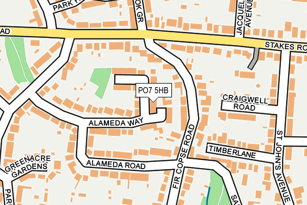 PO7 5HB map - OS OpenMap – Local (Ordnance Survey)