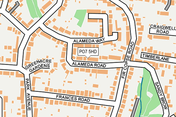 PO7 5HD map - OS OpenMap – Local (Ordnance Survey)