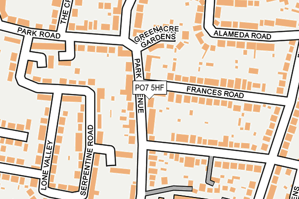 PO7 5HF map - OS OpenMap – Local (Ordnance Survey)