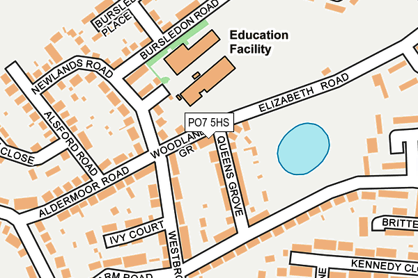 PO7 5HS map - OS OpenMap – Local (Ordnance Survey)