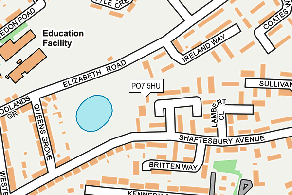 PO7 5HU map - OS OpenMap – Local (Ordnance Survey)