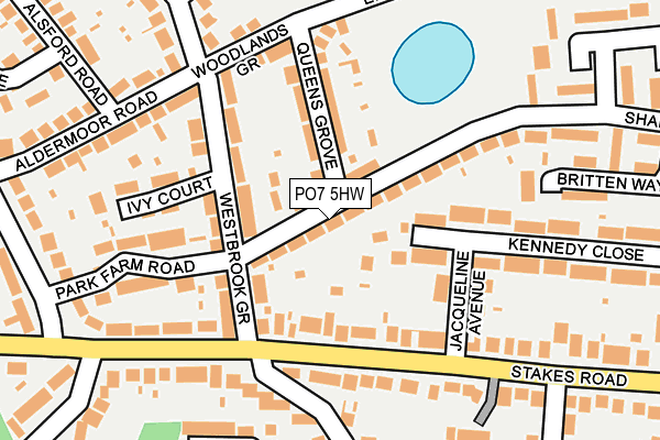 PO7 5HW map - OS OpenMap – Local (Ordnance Survey)
