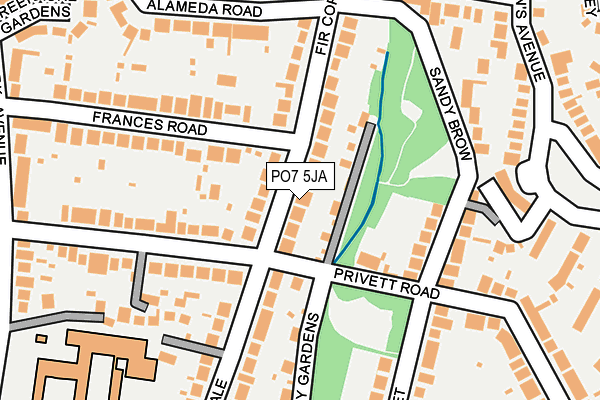 PO7 5JA map - OS OpenMap – Local (Ordnance Survey)