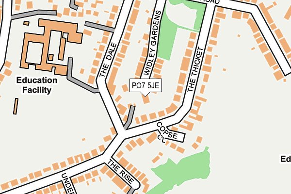 PO7 5JE map - OS OpenMap – Local (Ordnance Survey)