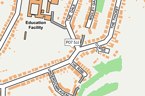 PO7 5JJ map - OS OpenMap – Local (Ordnance Survey)