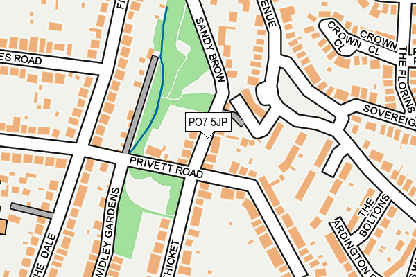 PO7 5JP map - OS OpenMap – Local (Ordnance Survey)