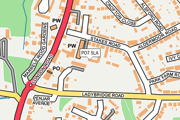 PO7 5LA map - OS OpenMap – Local (Ordnance Survey)