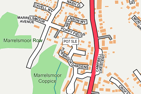 PO7 5LE map - OS OpenMap – Local (Ordnance Survey)