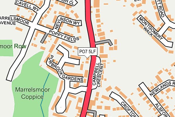 PO7 5LF map - OS OpenMap – Local (Ordnance Survey)